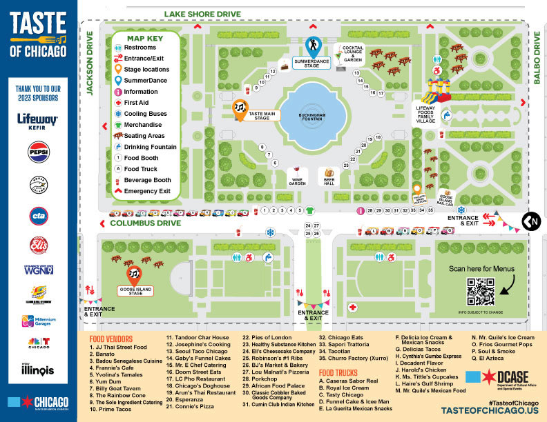 Taste of Chicago Grant Park Map